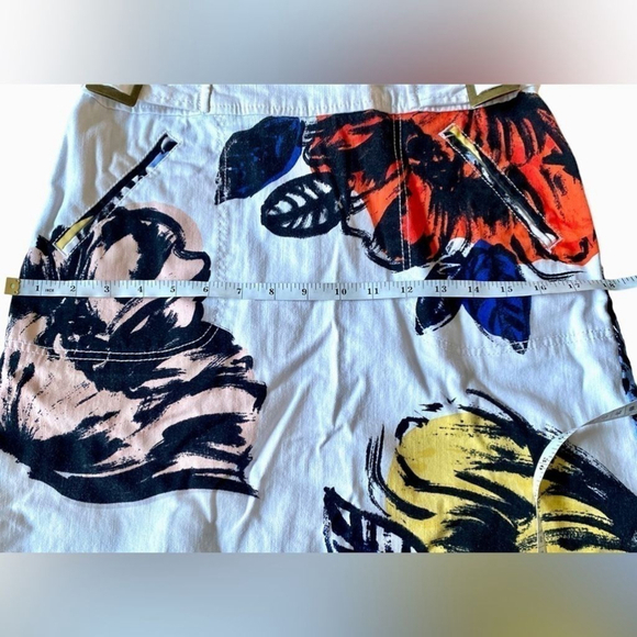 Anthropologie Maeve - White Denim Floral Belt Skirt - Picture 7 of 10